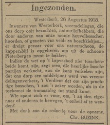 19180827-Prov.DrentscheEnAsserCourant Ingezonden natuurbehoud Buzink