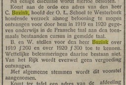 19210818-Prov.DrentscheEnAsserCourant Beloning franse les, Buzink